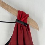 Halston Heritage  Women's‎ Chiffon Red Black Ombre One-Shoulder Cocktail Dress S Photo 3