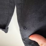 Lands' End  100% Linen Blazer Sz 16 Black Jacket Minimalist Neutral Classic Office Photo 3