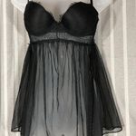 Victoria's Secret Victoria’s Secret size 34B black short chamise teddy open back lingerie sheer Photo 7