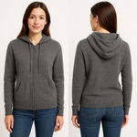 Vince Women Cashmere Full-Zip Hoodie SP Dark Grey Photo 1