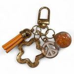 Gold and Orange Keychain Charm Set Photo 0