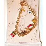 A Little Obsessed Phone Charm Bracelet Heart~tiger ~Cherry~pepper Lock n Key NEW Gold Photo 2