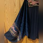 Free People Hearts Aflame Navy Blue Velvet Embrodiered Embellished Top Size XS Photo 10