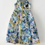 Adrianna Papell  Womens  Floral Printed Veiled‎ Fit & Flare Blue Dress Size 8 NWT Photo 12