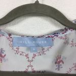 Hill House 100% Silk Nima Wrap Mini Dress Small Blue Floral Cabernet Trellis Photo 7