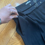 ASOS Double Belted Black High Waisted Trousers cropped wide leg pants Sz US 12 Photo 3