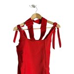 Beach Riot Sydney Red Belted Tie Shoulder Square Neck One Piece Swimsuit Size L Photo 3