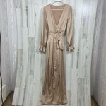 BALTICBØRN Holly Satin Maxi Dress sz M Champagne Gold Formal Wedding Long Sleeve Size M Photo 1