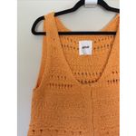 Aerie  Bright Orange Open Knit Scoop Neck Sleeveless Sweater Tank Top Shirt XL Photo 3