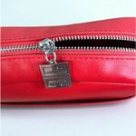 Givenchy  Parfums Embossed Pouch Clutch Red Zip Cosmetic Makeup Travel Designer Photo 5