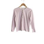 J.Crew Striped Ruffle-collar Henley Top Photo 1