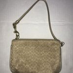 Coach Wristlet Small, Gold Fabric w/ C’s EUC Photo 6