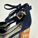 a.n.a Worthington Womens Panama Block Heel Ankle Strap Pumps in Dark Denim size 6.5 Photo 7