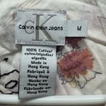 Calvin Klein Jeans CK‎ Jeans  Button Up Floral 3/4 Sleeve Blouse Pink Medium M Photo 2