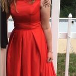 Hebeos  red prom dress with sleeves size 6 Photo 1