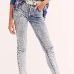 Free People We The Free Stella High Rise Skinny Acid Wash Raw Hem Jeans 29 Photo 0