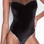 Victoria's Secret Victoria’s Secret velvet body suit, backless, sleeveless, animal print trim,S Photo 0