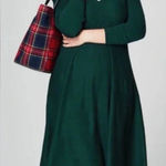 J.Jill  Sz M Evergreen Fit Flare Tiered Sweater Dress Cotton Blend Holiday Cozy Photo 0
