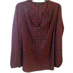 Tommy Hilfiger Logo Blouse Lightweight Preppy Large Work Business Professional Photo 0