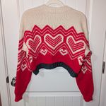 Free People I Heart You Wool Blend Crop Sweater XSmall Red/Cream Photo 1