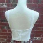 ZARA  Women's White Linen Blend Knotted Crossover Crop Lightweight Top Sz M Photo 5