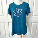 Life is Good blue pink flower graphic t shirt Photo 6