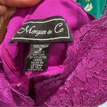 MORGAN AND CO. Women's Juniors Long Lace Corset Prom Dress Magenta Size 3 Purple Photo 3