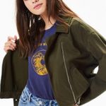 PacSun NWT Cargo Green Military Crop Jacket M/L Photo 2