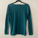 Demylee New York Aqua Blue Wide Neck Long Sleeve Shirt Women's size Medium Photo 4
