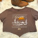 Aesthetic Country Style Crop Top. Desert World Tour 1991 Size XL Brown Photo 0