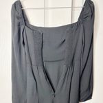 Reformation  Sigmund Dress Black Size 0 square-neck puff sleeves slit NWT Photo 7