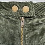 Blue Spice Olive Green Corduroy Zip Front Mini Skirt Cotton Spandex Size 11 Photo 3
