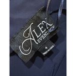 Alex Evenings  Women's‎ Slimming Cocktail Ruched Dress w/ Ruffle, Navy Size 4 Photo 6