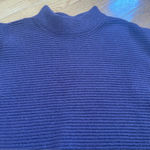 Ann Taylor textured knit short mock neck sweater plum burgundy Sz L Photo 4