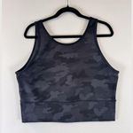 Lululemon Womens Top Black Power Pivot Tank Camo Cropped Stretch Yoga Size 18 Photo 2