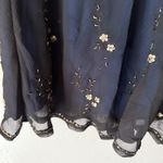 Attention  Y2k Whimisigoth Skirt 6 Sheer‎ Sequin Floral Midi Lined Side Zip Photo 3