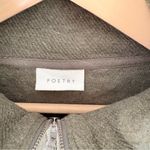 Poetry  Zip Neck Cotton Jersey Forest Green Top. Size 6. Photo 3