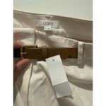 Loft Women’s  Stovepipe Pants In Twill 10 Beige Ivory NWT Faux Leather Brown Belt Photo 4