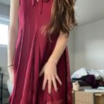Xhilaration Burgundy Flowy Boho Dress With Lace Detail  Photo 2