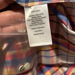 Talbots  Top Women XL Button Up Red Blue Brown Plaid Cotton Preppy Classic Spring Photo 5
