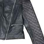Dawn Levy Black Quilted Genuine Leather Moto Jacket Size Small Photo 3