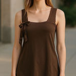 Arden B  Square Neck Tank Brown Purple Top Sz S Photo 0