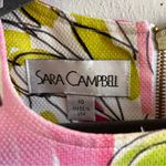 Sara Campbell Dress Pink Abstract Floral Brocade Daisy Shift Dress Sz 10 EUC Photo 3