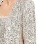Gal Meets Glam Collection Diana Silver Sequin Crop Bolero Jacket Women's US 12 Photo 0