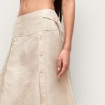 3.1 Phillip Lim ‎ Button Front Tie Waist Midi Skirt Khaki Pleated Sz 12 Photo 3
