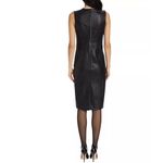 Spanx  Black Faux Leather Sleeveless Knee‎ Length Sheath Dress Size Medium Photo 7