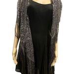 Set Late Edition Vintage Sleeveless Fit Flare Sparkle Dress and Shawl Womens 8 Black Photo 0