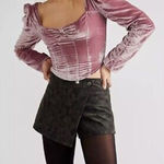 Free People  Bridgette Velvet Blouse in Mauve Photo 0
