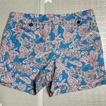 Loft Womens Size 0 Multicolor Floral Paisley Print Midi Shorts Preppy Photo 0