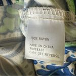 Haute Hippie Boxy Cropped Button Down (M) – Blue Green Watercolor Rayon Boho Photo 4